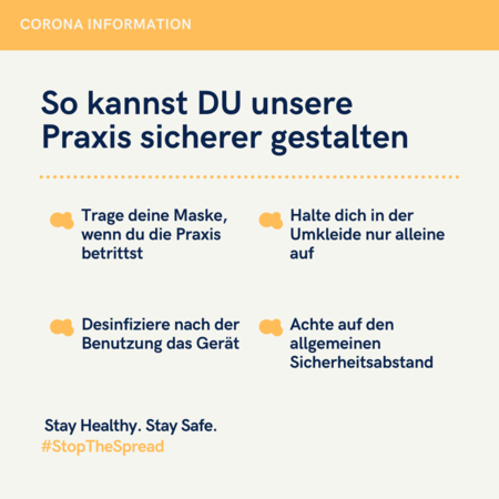 Informationsblatt zum Thema Coronavorbeugung in unserer Praxis