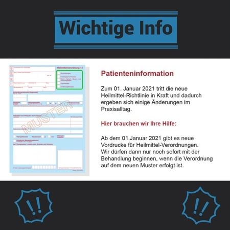 Informationsblatt zur neuen Heilmittel-Richtlinie