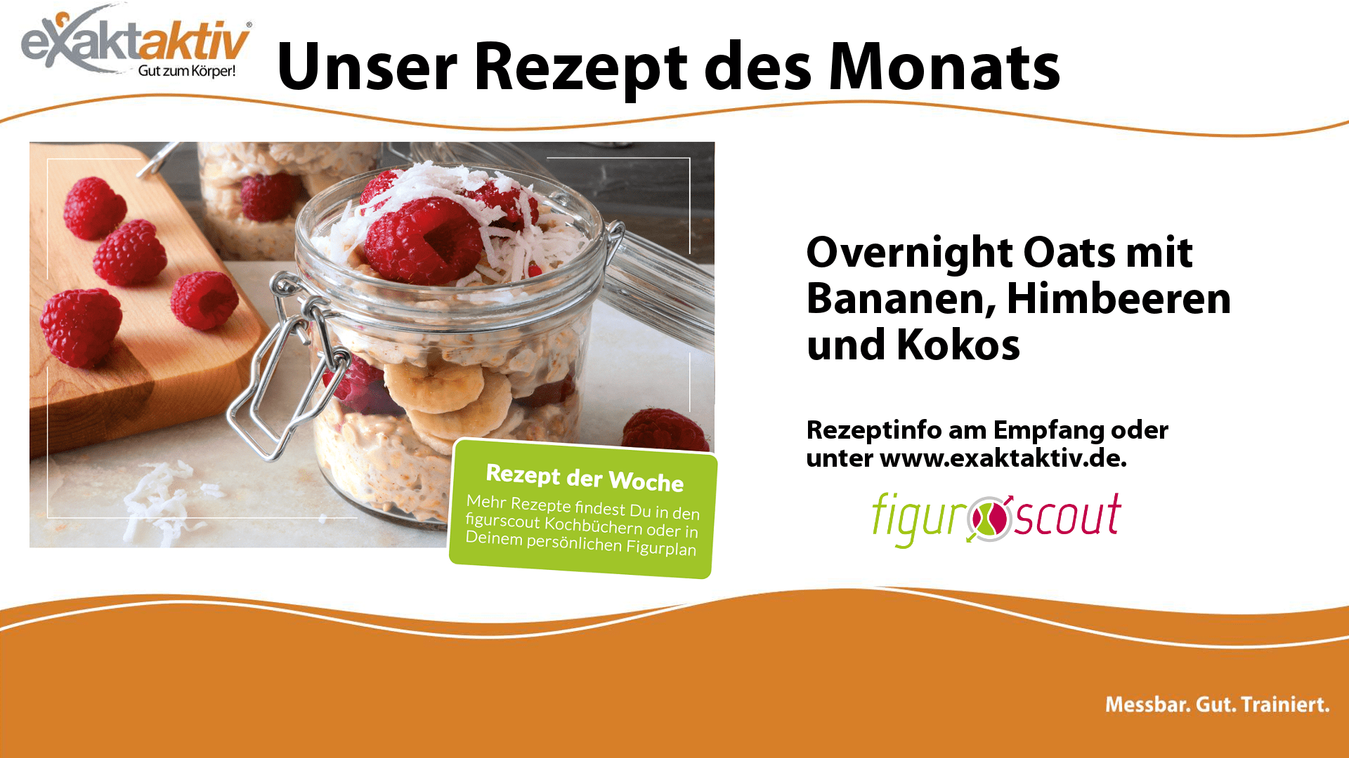 Overnight Oats mit Banane, Himbeeren und Kokos