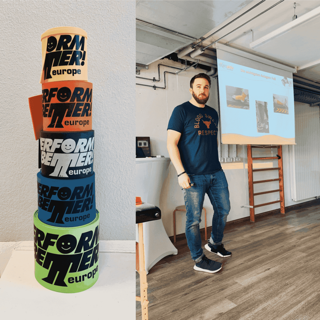 Sportwissenschaftler Andy gibt eine Fortbildung in Rosenheim