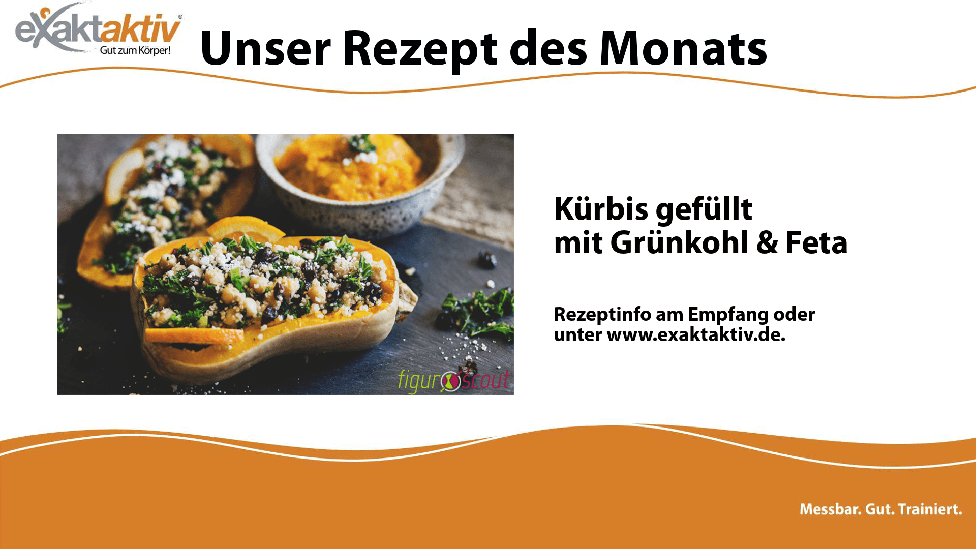 Kürbis gefüllt mit Grünkohl und Feta