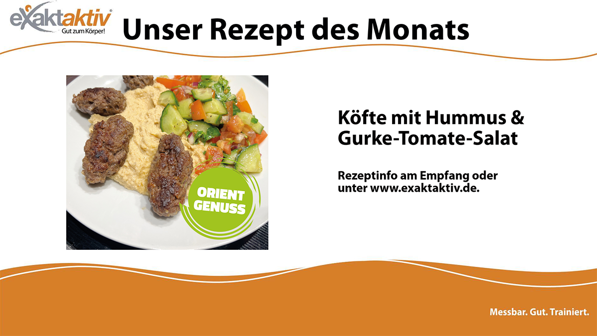 Köfte mit Hummus & Gurke-Tomate-Salat